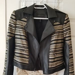 BCBG Authentic Leather and Gold Jacket